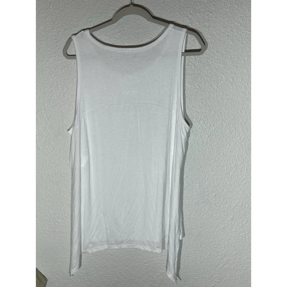 Zyia NWT Women's White Long Fitness Slit Tank XXL Running Essential - Picture 6 of 6